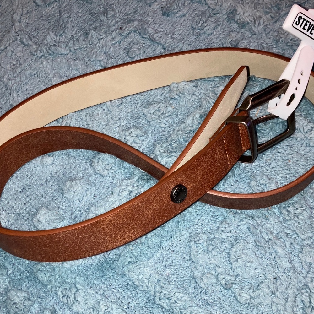 Steve Madden Brown Faux Leather Belt Size XL New